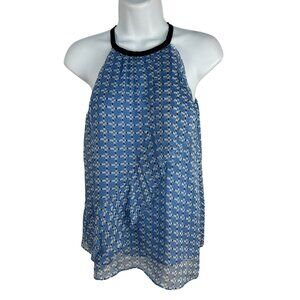 Joie Corisande French Chambray Halter Top Size XXS 100% Silk Womens Blue